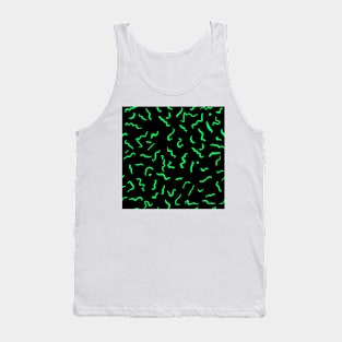 Artistic Squiggle Colorful Print Pattern Green Tank Top